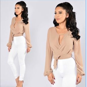 Fashion Nova Crop Top Blouse